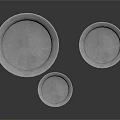 Set of Three Wooden Bowls With Silver Rim And Smooth Polished Surface Design