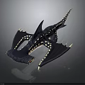 Mythical Dark Blue Dragon With White Spots Spread Wings And Sharp Claws