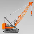 Orange Crawler Crane For Heavy Lifting Tasks On Construction Sites