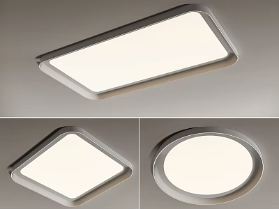 Modern Minimalist LED Ceiling Lights With Rectangular Square Round Shapes 3d model