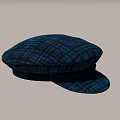 Fashionable Turquoise Plaid Newsboy Cap As Casual Daily Accessory For Men Women