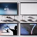 Modern projector projector projector screen combination 3d model