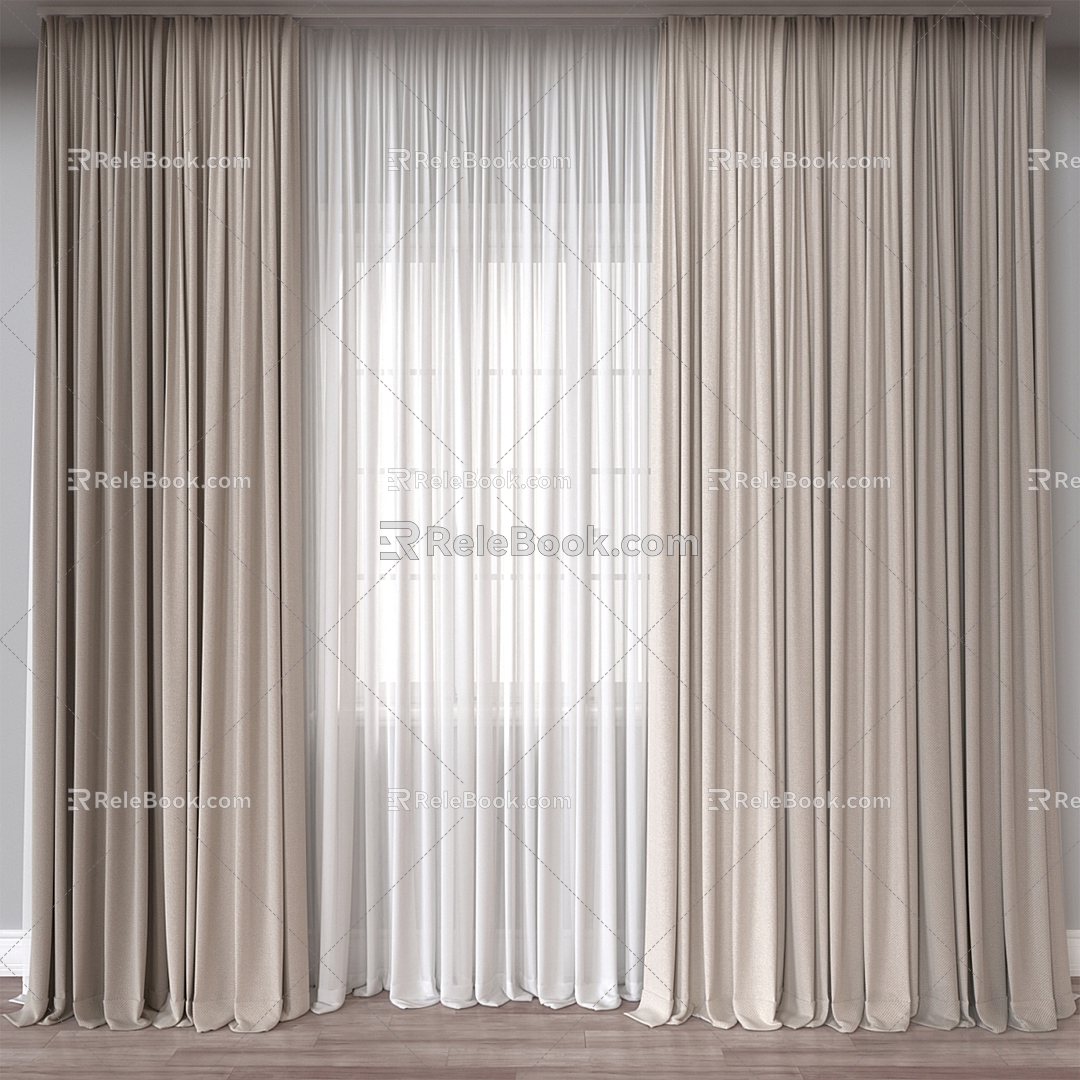 Modern Curtains 3d model