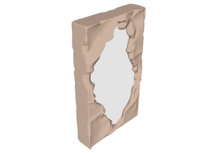 Rustic Mirror With Irregular Broken Frame And Natural Stone Texture For Home Decor 3d model