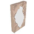 Rustic Mirror With Irregular Broken Frame And Natural Stone Texture For Home Decor