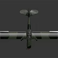 3D Model Passenger Airplane With Green Camouflage Paint Propeller Biplane Wings And Cross Symbol