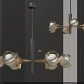 Modern Contemporary Chandelier With Metal Frame And Petal Shaped Lights In Stylish Interior Space