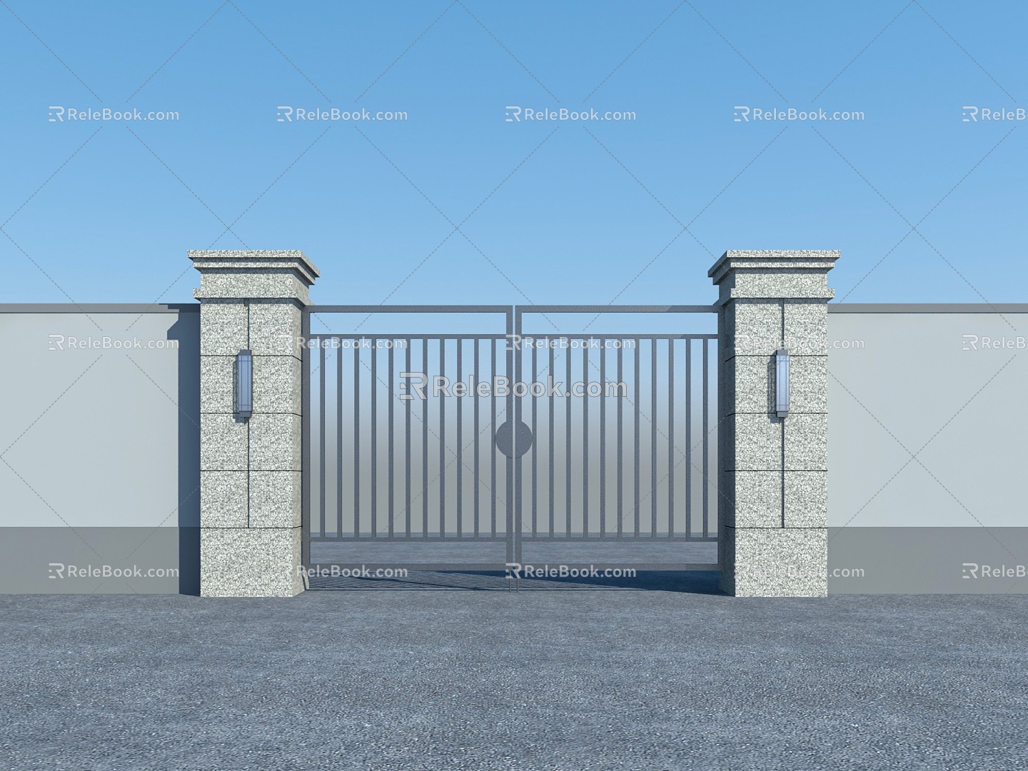 Iron stone gate 3d model