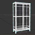 Dark Wood Classic Wardrobe With Four Woven Panel Doors And Elegant Legs