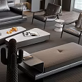 Elegant Modern Leather Sofa and Coffee Table Set with Cushions Accent Chairs and Area Rug