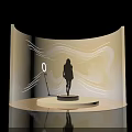 Starry Background Photo Check-in Spot With Wavy Lights Ring Light And Reflective Floor