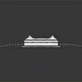 3D Layered Stadium Model With Green Pitch Red Stands White Roof And Pink Bridges