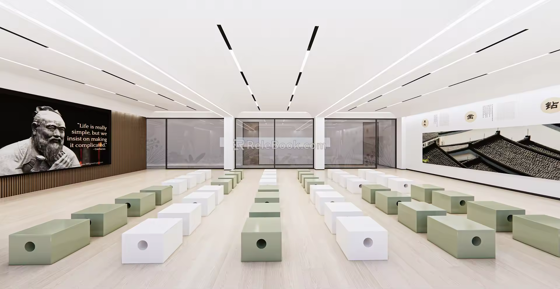 Modern Classroom Primary and Secondary School Professional Classroom Chinese Studies Classroom 3d model