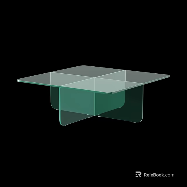 Transparent Glass Coffee Table With Modern Clear Structure And Minimalist Design 3d model