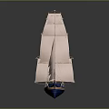 Sailing Ship Water Transport With Large White Sails Blue Hull And Tall Wooden Masts