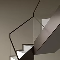 Sleek Designer Staircase With Modern Glass Railing And Light Colored Steps