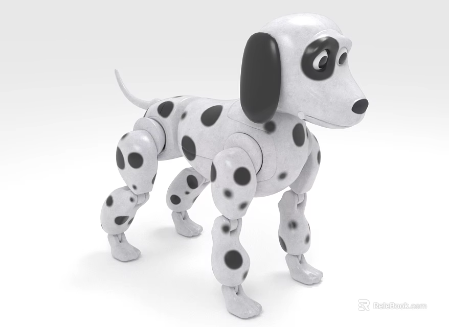 Electric Toy Dalmatian Dog With Movable Joints Cute Interactive Play Figure 3d model 