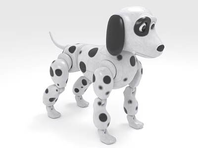 Electric Toy Dalmatian Dog With Movable Joints Cute Interactive Play Figure 3d model