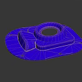 Blue Mechanical Equipment Base Plate With Central Hole And Mounting Holes