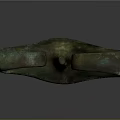 Ancient Bronze Sword With Long Blade Rusty Surface And Decorative Hilt Rings