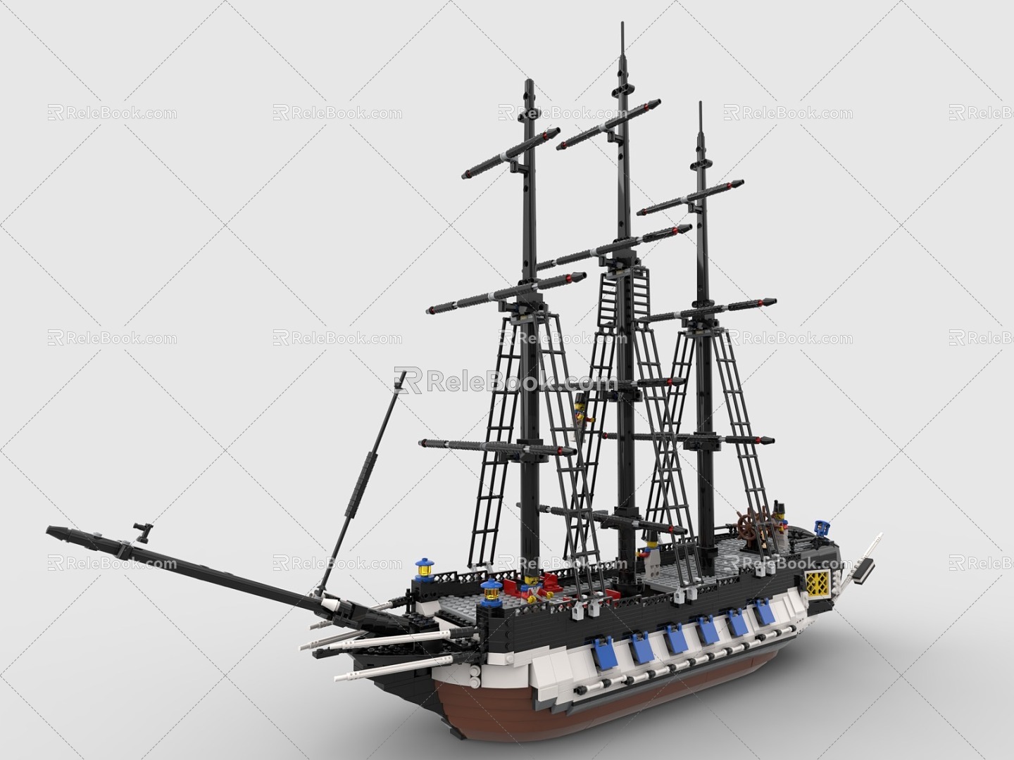 LEGO toy building blocks sailing ship warship 3d model