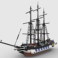 LEGO toy building blocks sailing ship warship 3d model