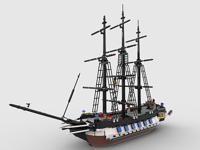 LEGO toy building blocks sailing ship warship 3d model