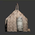 Woven Storage Basket With Towels And Rolled Items For Household Use