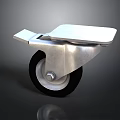 Industrial Aluminum Caster Wheel With Black Rubber Tire And Flat Top Plate