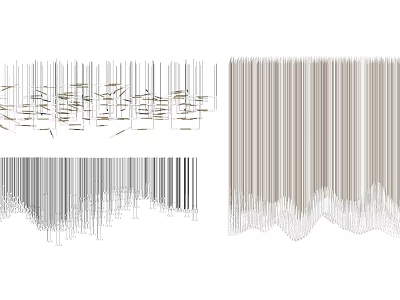 Modern Linear Chandeliers With Gold Silver And White Artistic Decorative Designs 3d model