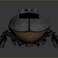 Detailed 3D Model of Metallic Flying Beetle with Gray Copper Carapace and Horned Head