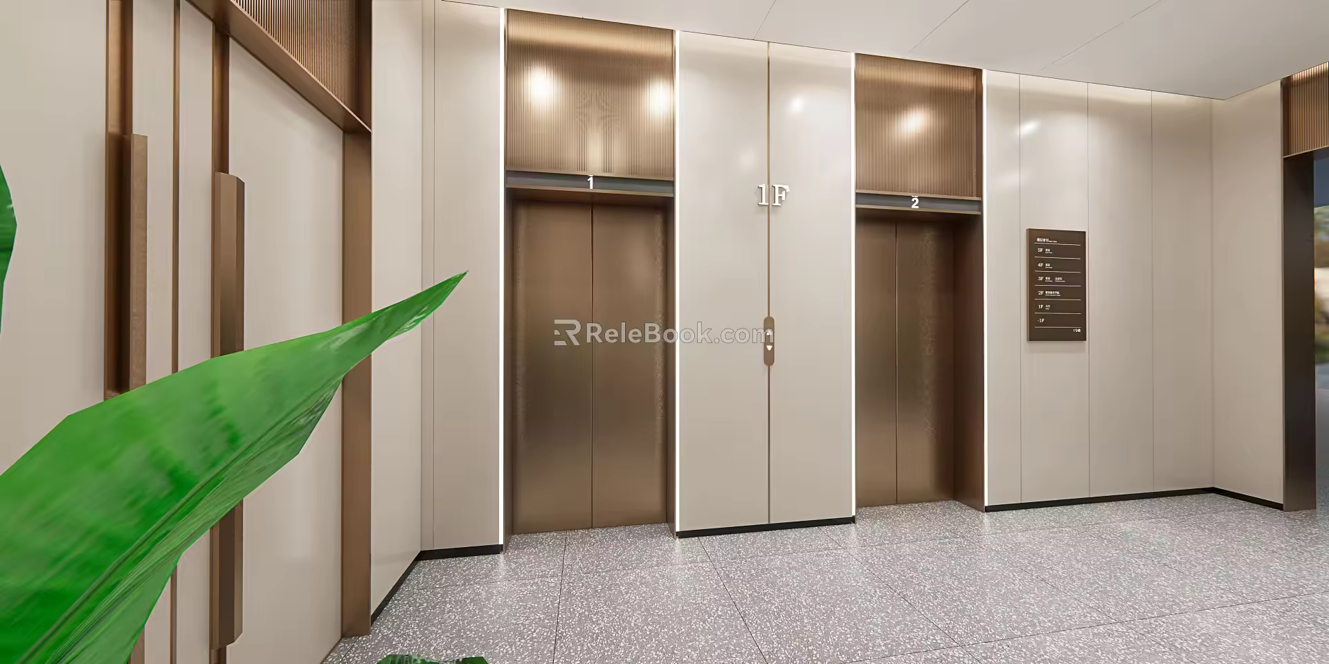 modern elevator hall elevator car 3d model
