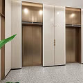 modern elevator hall elevator car 3d model