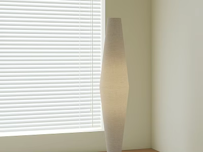 Stylish Floor Lamp in Corner of Room with White Blinds and Light-Colored Walls Interior Design 3d model