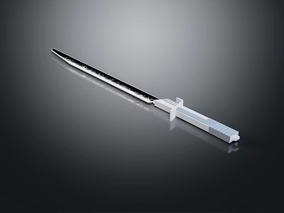 Sleek Sword With Metal Blade And White Scabbard Showcased On Dark Background 3d model