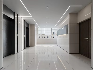 modern elevator hall 3d model