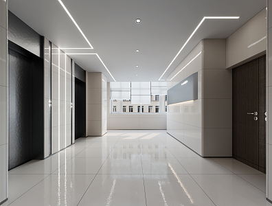 modern elevator hall 3d model