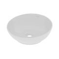 Glossy White Above Counter Washbasin Featuring Smooth Surface and Drain Hole 3d model