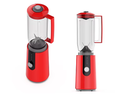 Red Electric Blenders For Household Use With Modern Design And Transparent Jars 3d model