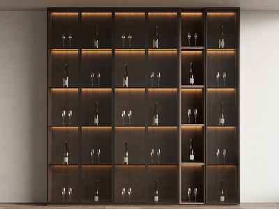 Wine cabinet glass door 3d model