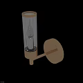 Modern Wall Sconce with Golden Metal Frame and Cylindrical Transparent Glass Shade for Soft Illumination