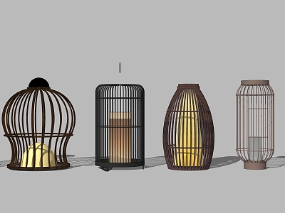 New Chinese Landscape Lamp Birdcage Landscape Lamp model