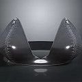 Transparent Semicircular Daily Necessity Featuring Zipper Detail And Smooth Surface Design