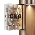 Commercial Coffee Bar Equipment with Wooden Design Black Cabinets Coffee Machine and Cup Storage
