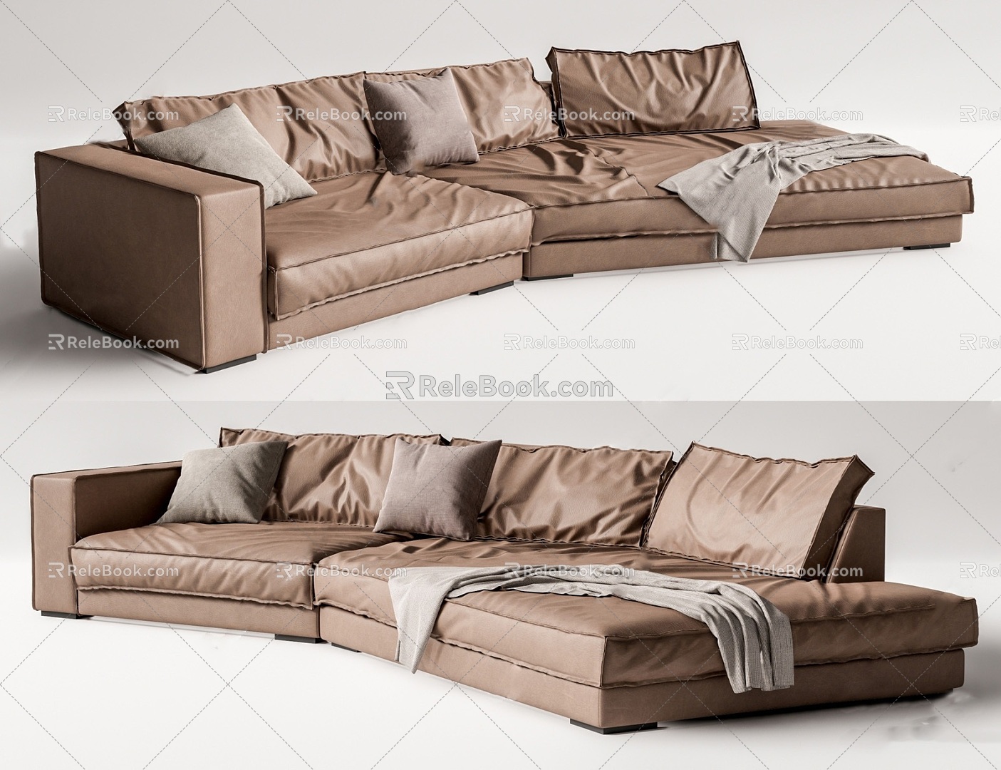 Sofa Combination Single Multi-Person Modern Nordic New Chinese Style Home Decoration Indoor Single Library 3d model