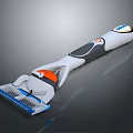 Gillette Men's Razor With White Orange Handle And Multi Blade System