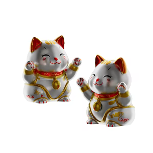 Modern lucky cat ornaments 3d model