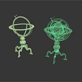 Other Decorative Objects Featuring Gold Armillary Sphere And Brown Stacked Ornament
