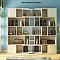 Nordic Bookcase Simple Creative Bookcase Combination 3d model