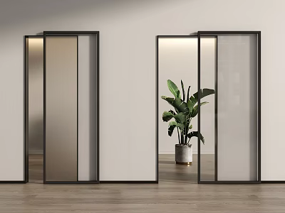 Modern Sliding Door Ghost Door Trackless Sliding Door Invisible Sliding Door Toilet Sliding Door Kitchen Sliding Door Glass Sliding Door 3d model